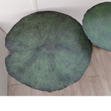 2 mesas de centro de latón color verde hoja de nenúfar