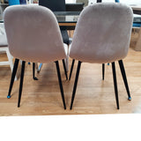 Silla tapizada terciopelo gris perla