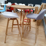 Taburete alto nórdico madera y blanco