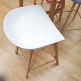 Taburete alto nórdico madera y blanco