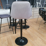 Taburete elevable terciopelo gris + negro
