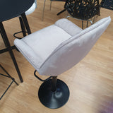 Taburete elevable terciopelo gris + negro