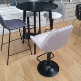 Taburete elevable terciopelo gris + negro