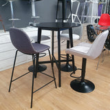 Taburete elevable terciopelo gris + negro