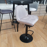 Taburete elevable terciopelo verde + negro