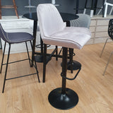 Taburete elevable terciopelo verde + negro