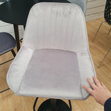 Taburete elevable terciopelo gris + negro