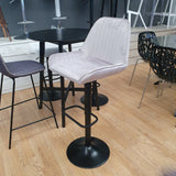 Taburete elevable terciopelo gris + negro
