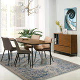 Mesa de comedor rectangular chapa de nogal 160 x 85 cm.