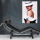 Chaise Longue piel negra / blanca