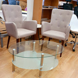 Mesa de centro Ameba ovalada transparente