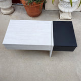 Mesa de centro elevable y cajón 110 x 50 cm.