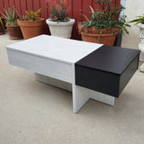 Mesa de centro elevable y cajón 110 x 50 cm.