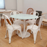 Mesa Tul 100 cm. cristal mármol