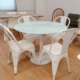 Mesa Tul 100 cm. cristal mármol