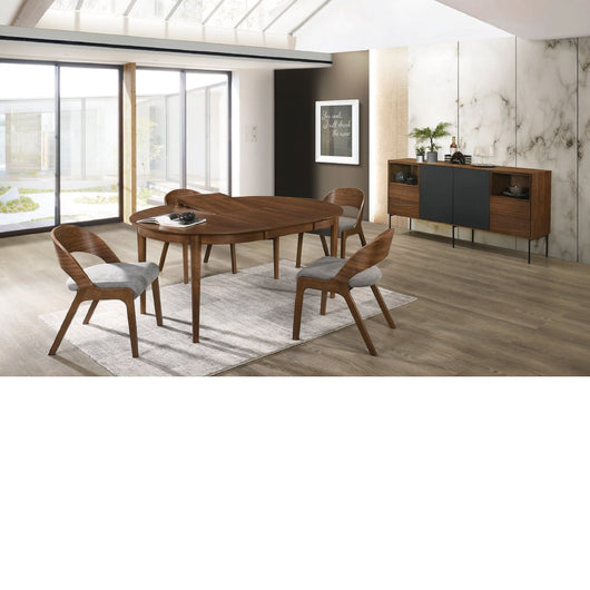 Aparador tipo Treku de chapa de nogal 180 x 44 cm.