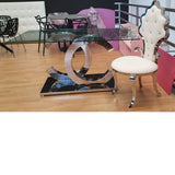 Mesa de comedor doble C 150 x 90 cm. acero inoxidable