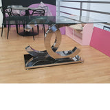 Mesa de comedor doble C 150 x 90 cm. acero inoxidable