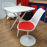 Mesa cuadrada exterior blanca 70 x 70 cm