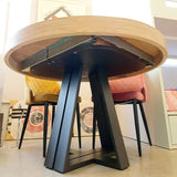 Mesa redonda extensible MELAMINA 120-160-200 cm.