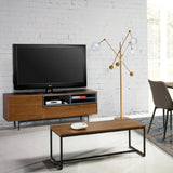 Mueble de TV tipo Treku de chapa de nogal 152 x 40 cm.