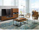 Mueble de TV tipo Treku de chapa de nogal 152 x 40 cm.