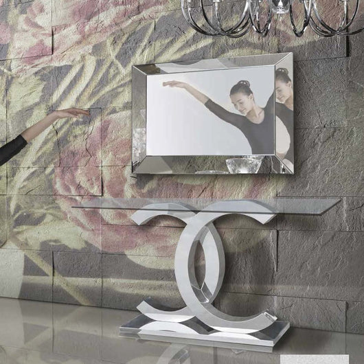 Consola doble C 125 x 40 cm. acero