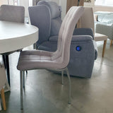 Silla capitoné respaldo alto tejido gris claro/oscuro