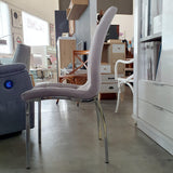 Silla capitoné respaldo alto tejido gris claro/oscuro