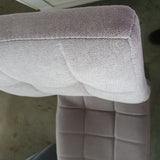 Silla capitoné respaldo alto tejido gris claro/oscuro