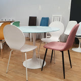 Mesa Tul 100 cm. cristal mármol