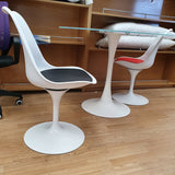 Mesa Tul 100 cm. cristal mármol