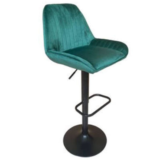 Taburete elevable terciopelo verde + negro