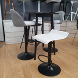 Taburete elevable y giratorio blanco