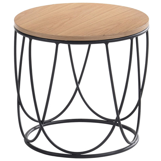 Mesa auxiliar redonda diseño chapa de roble 42 cm.