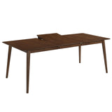 Mesa de comedor extensible chapa de nogal 150-200 x 90 cm.