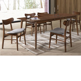 Mesa de comedor extensible chapa de nogal 150-200 x 90 cm.