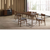 Mesa de comedor extensible chapa de nogal 150-200 x 90 cm.