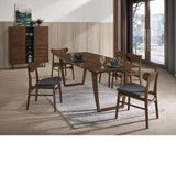 Mesa de comedor rectangular chapa de nogal 200 x 90 cm.