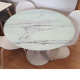 Mesa Tul 100 cm. cristal mármol