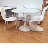 Mesa Tul 100 cm. cristal mármol