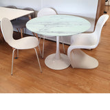 Mesa Tul 100 cm. cristal mármol