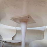 Mesa Tul 100 cm. cristal mármol