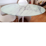 Mesa Tul 100 cm. cristal mármol