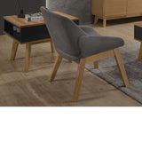 Mesa auxiliar con hueco de chapa de roble 60 x 60 cm.