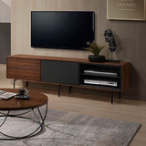 Mueble de TV tipo Treku de chapa de nogal 170 x 40 cm.