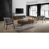 Mueble de TV tipo Treku de chapa de nogal 170 x 40 cm.