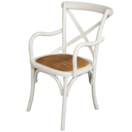 Sillón Thonet blanco colonial con brazos
