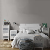 Puf cubo rombos azules y blancos