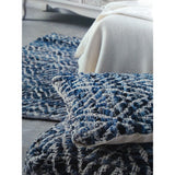 Puf cubo rombos azules y blancos